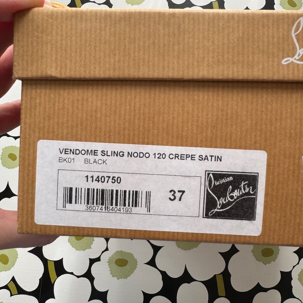 Christian Louboutin Sling Nodo 120 mm Crepe Satin Heels - Black EU 37 - Picture 12 of 12